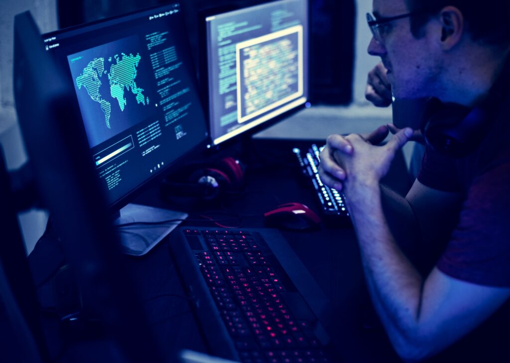 Programmers working on computer program